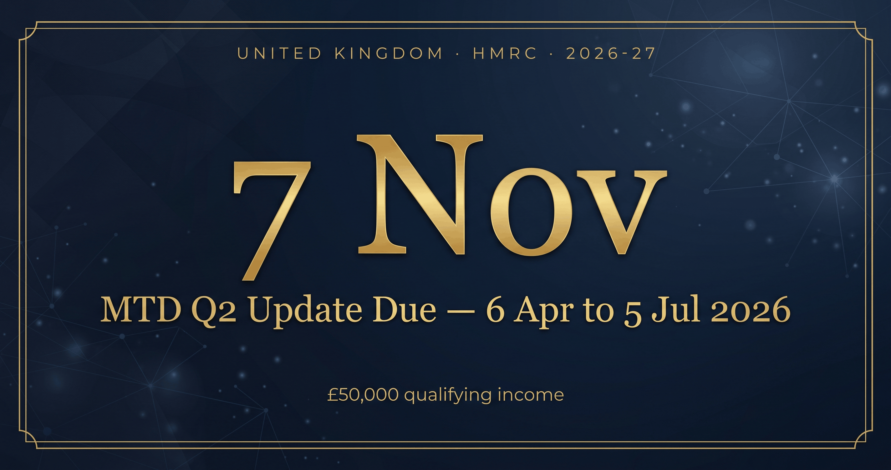 Q2 of Making Tax Digital just closed. Your update is due 7 November.